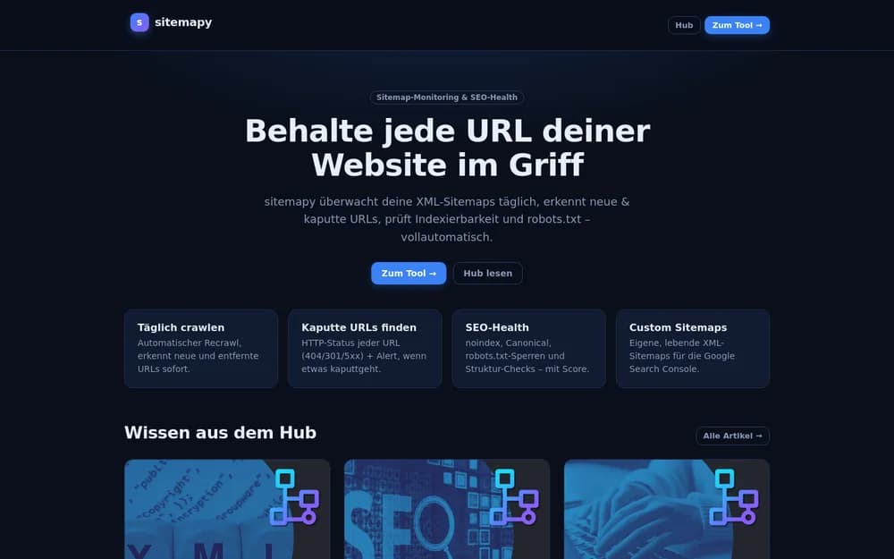 Sitemapy – Sitemap-Monitoring-Tool